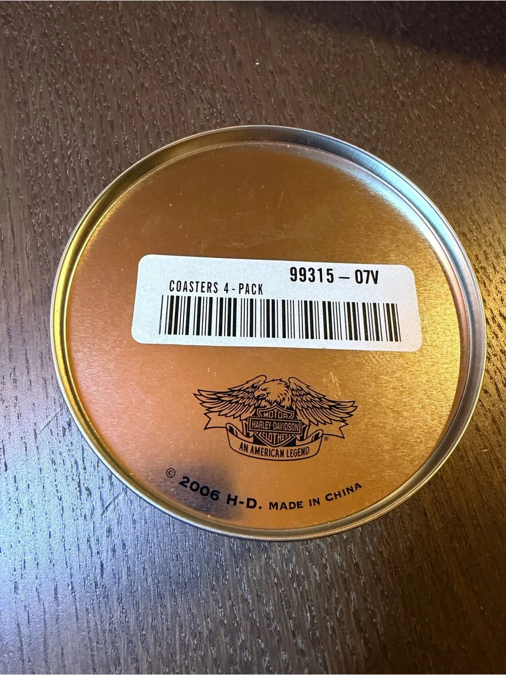 Harley-Davidson Round Pub Coasters in Tin